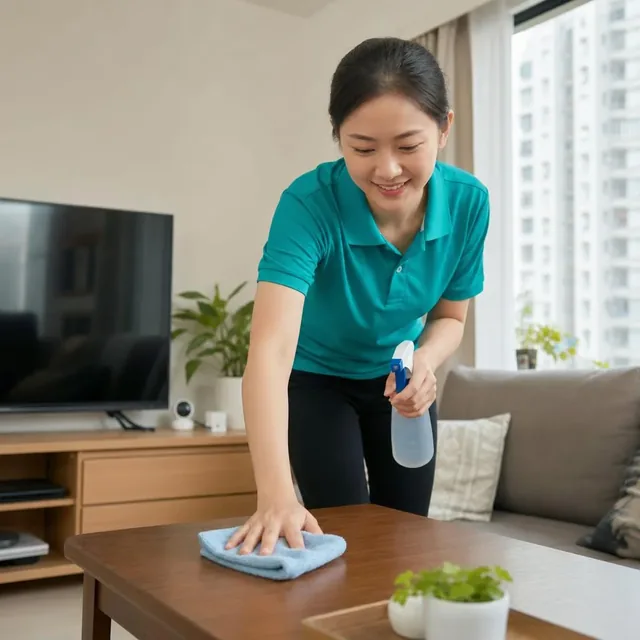 專業家務助理進行家居清潔